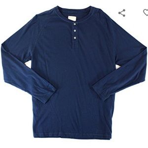 life after denim bombfell Henley blue long sleeve
